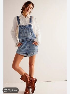 Free People Ziggy Denim Shortalls jeans overalls